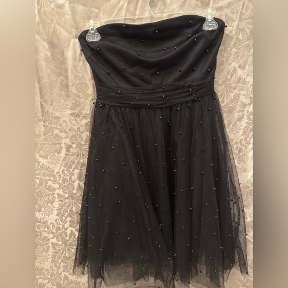 Betsey Johnson Women's Pearl Party Strapless Mini Ball Dress Black Pearls NWT - Picture 3 of 8